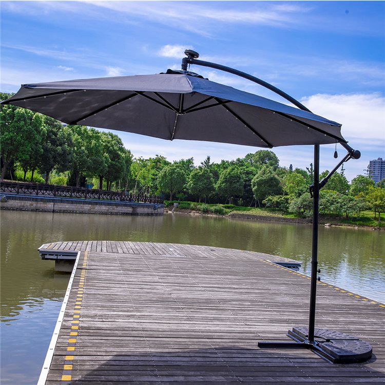 BillyOh 2.7m Crank and Tilt Parasol 8 Ribs with LED Lights