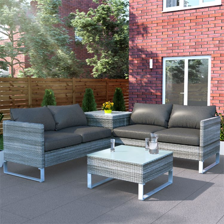 BillyOh Salerno 4 Seater Outdoor Rattan Garden Furniture Corner Sofa Set With Storage